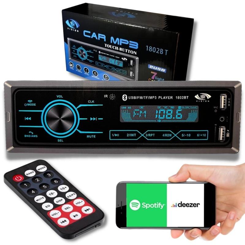 Rádio Automotivo Bluetooth Vision 1802BT Botão Touch 4x 52W - Som